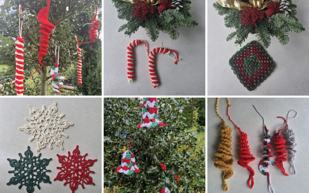🎁 Cozy Christmas Bundle: 5 Crochet Christmas Ornaments from Leftover Yarn