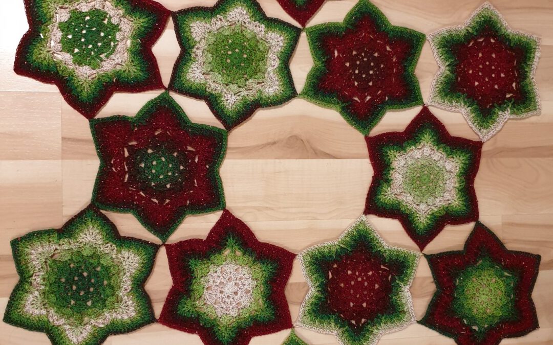 🎄 Hexie Stars – A Crochet Tree Skirt That Works All December